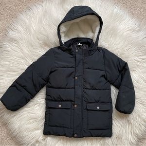H&M Black Puff Coat with Detachable Hood- PLAY Condition